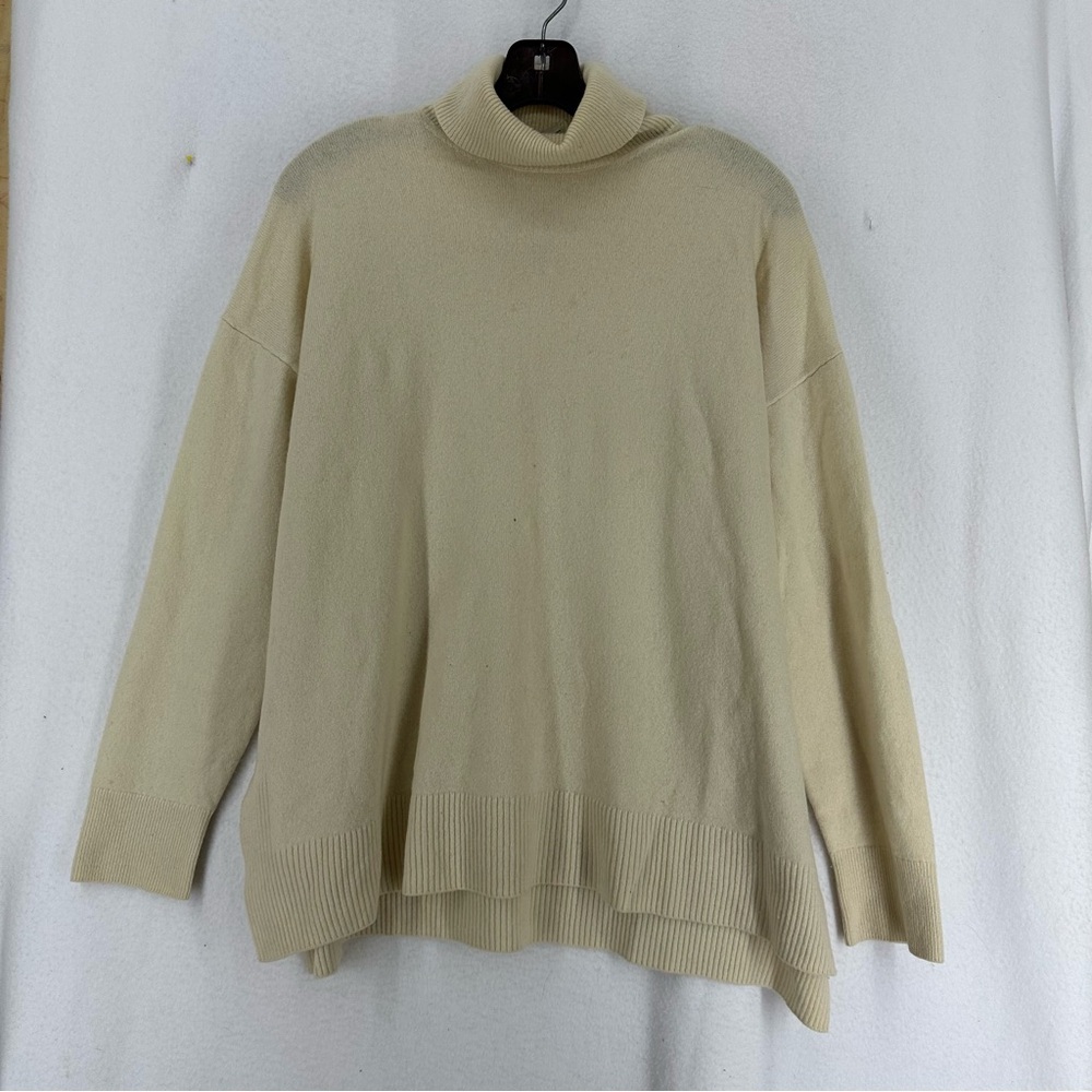 All Saints Turtleneck Italian Yarn Sweater Womens Medium Beige